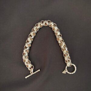 Hammered link sterling silver bracelet Silpada Designs